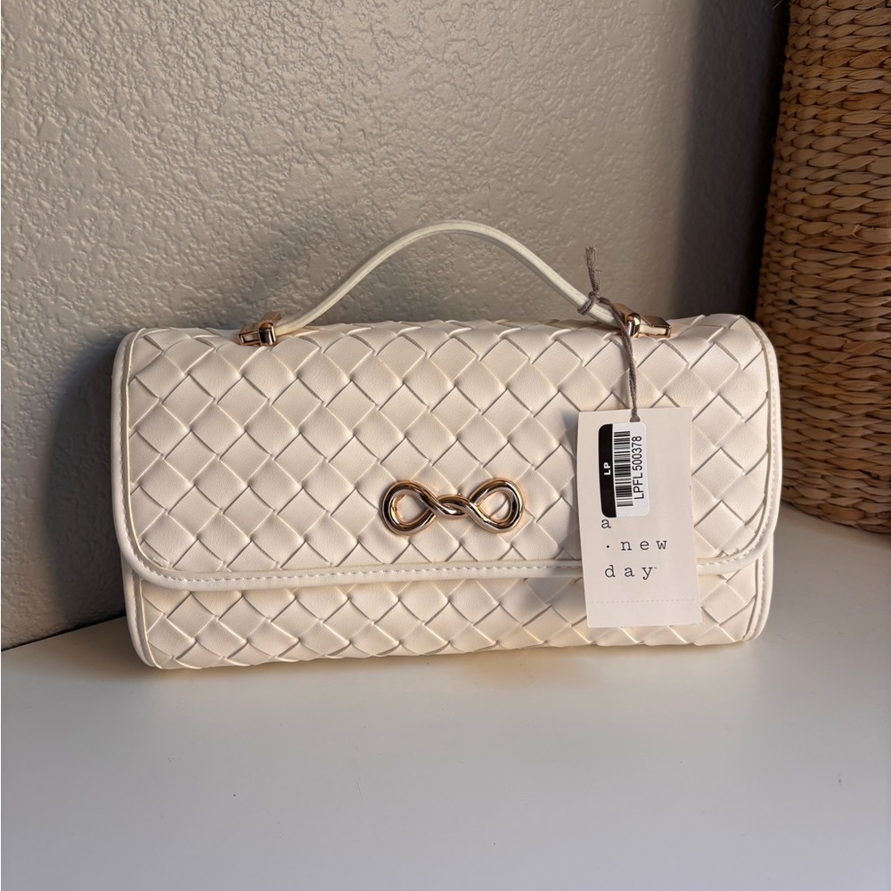 A New Day White Quilted Handbag